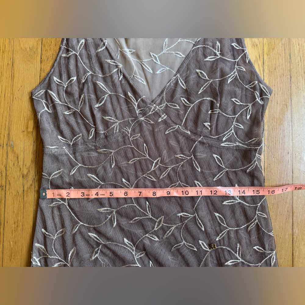 Y2K Vintage Sheer Leaf Mesh Dress - Picture 4 of 6